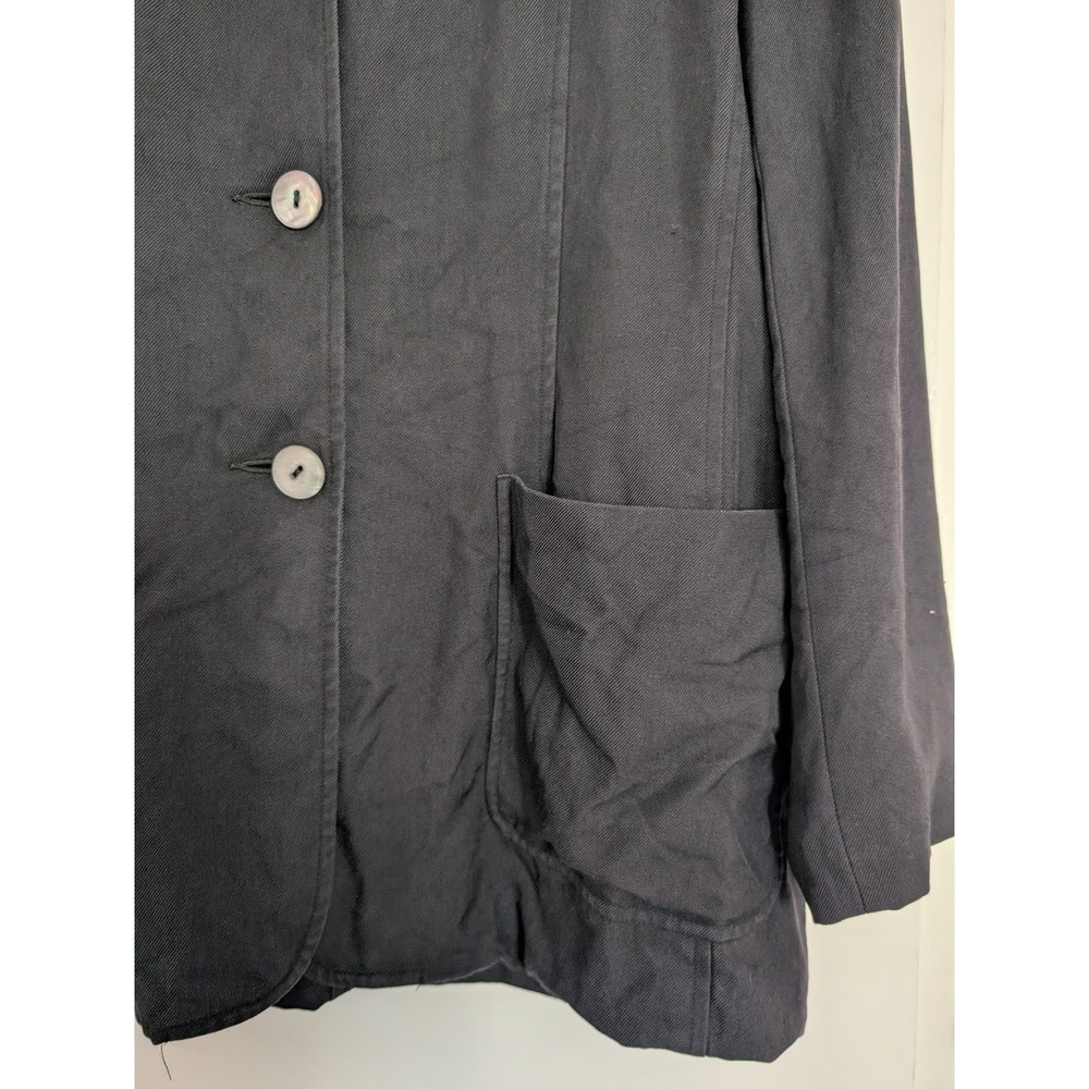 Vintage Black 100% Silk Blazer 90s Minimalist Fluid Classic Work CBK Timeless - Picture 8 of 8